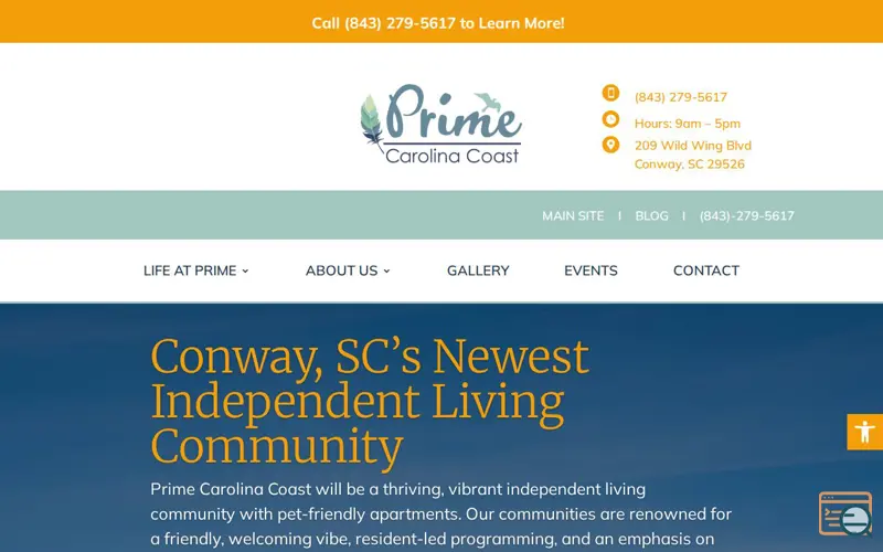 Screenshot of Prime Independent Living Carolina Coast