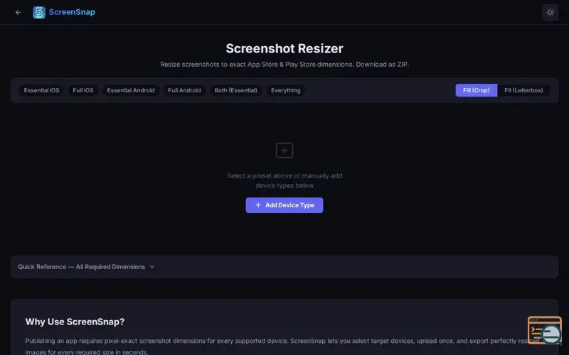 Screenshot of ScreenSnap