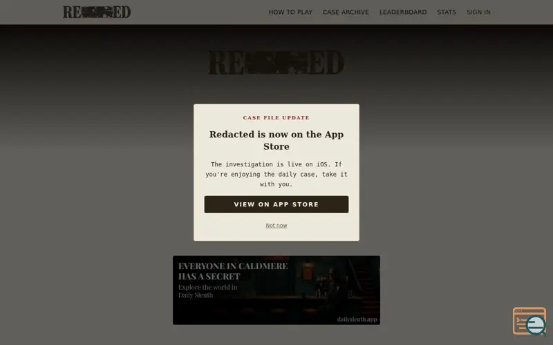 Screenshot of Redacted: Daily Case File