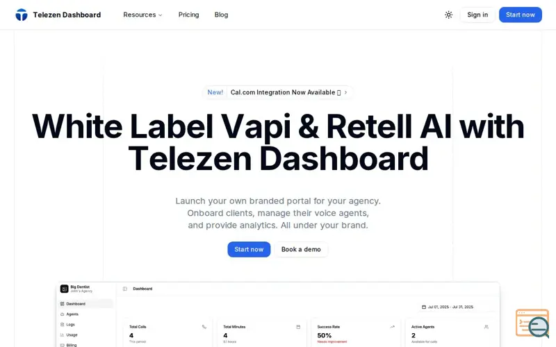 Screenshot of Telezen Dashboard