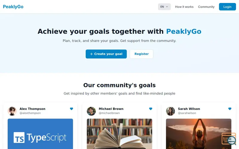 Screenshot of PeaklyGo