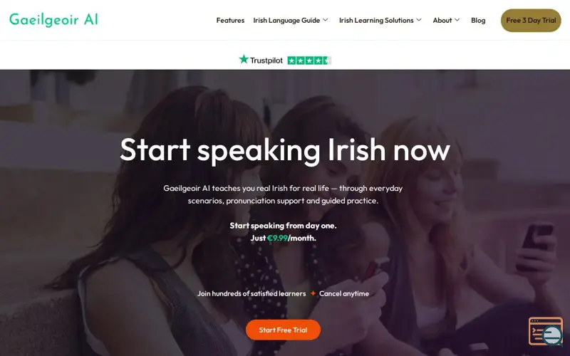 Screenshot of Gaeilgeoir