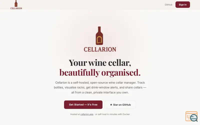 Screenshot of Cellarion — Wine Cellar Management