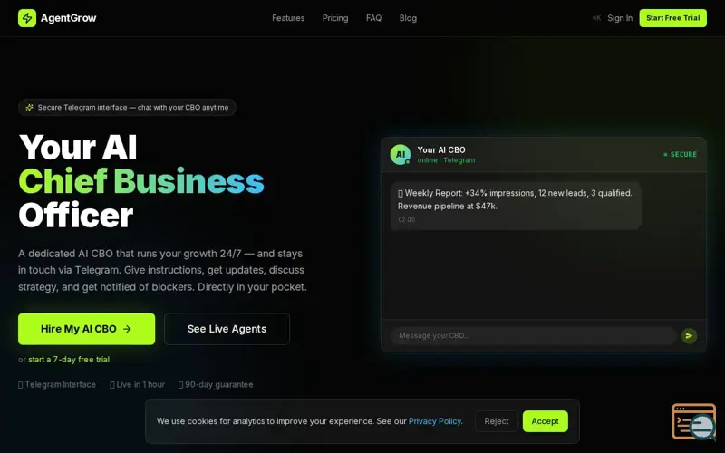Screenshot of AgentGrow.io