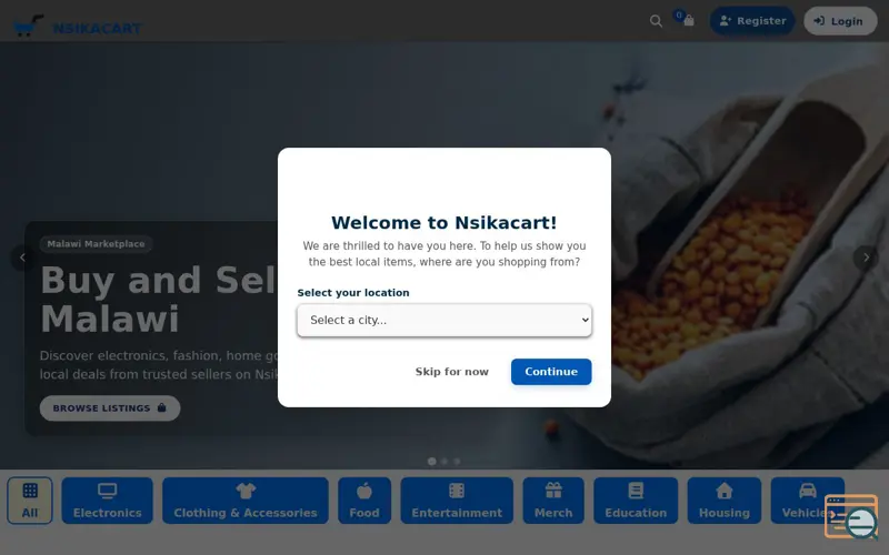 Screenshot of Nsikacart