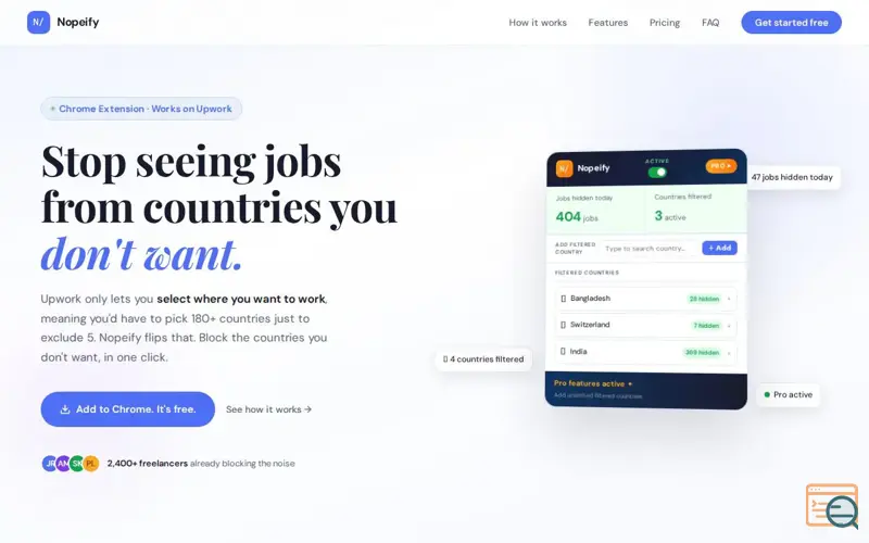 Screenshot of Nopeify 