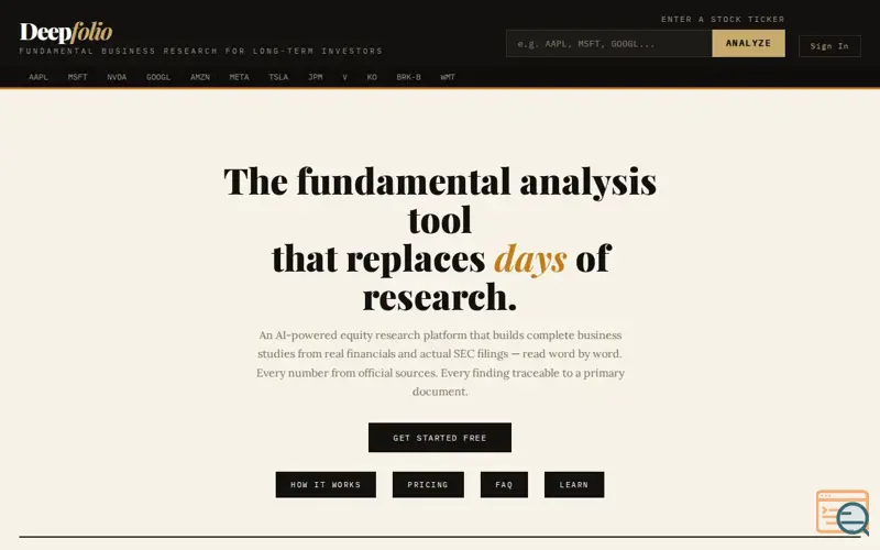 Screenshot of Deepfolio