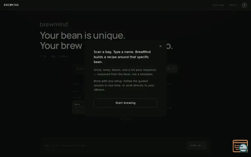 Screenshot of BrewMind