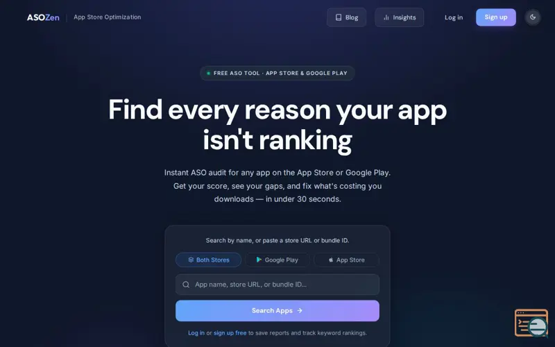 Screenshot of ASOZen