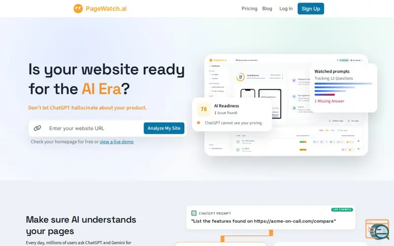 Screenshot of PageWatch.ai