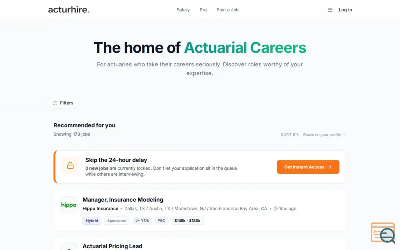 Screenshot of Acturhire