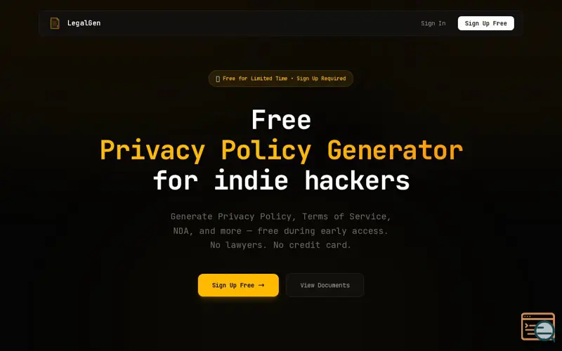 Screenshot of LegalGen