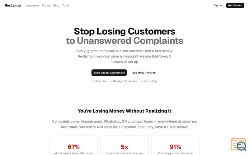 Screenshot of Reclaimo