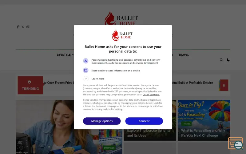 Screenshot of Ballet Home