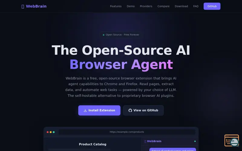 Screenshot of WebBrain