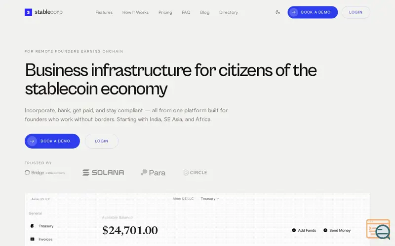 Screenshot of StableCorp