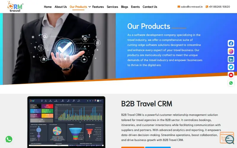 Screenshot of Travel CRM Software