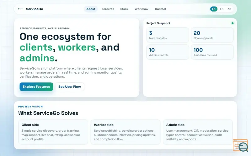 Screenshot of ServiceGo