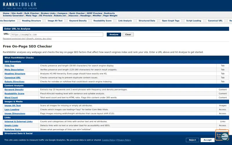 Screenshot of RankNibbler