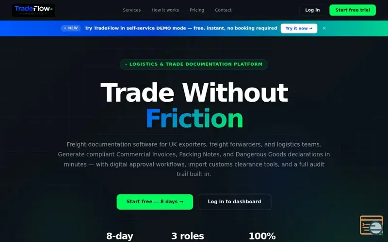 Screenshot of Tradeflow-Logistics