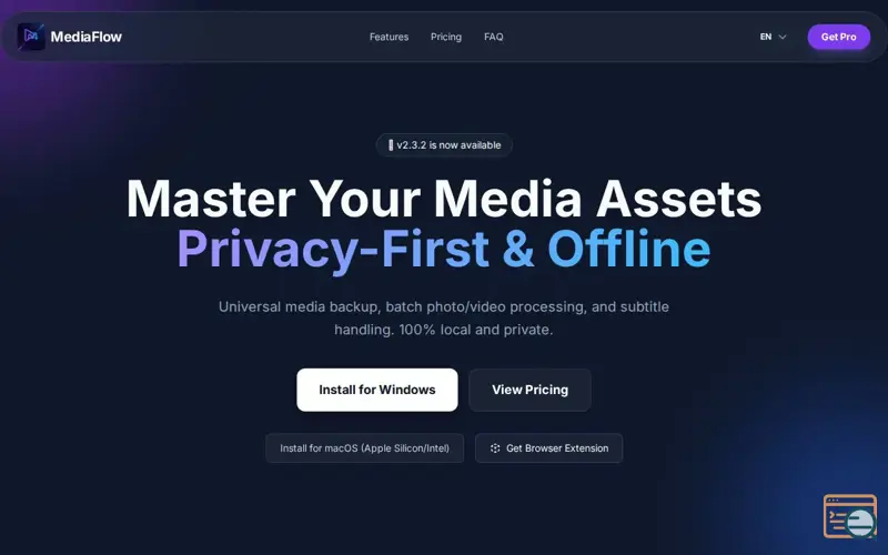 Screenshot of MediaFlow Pro
