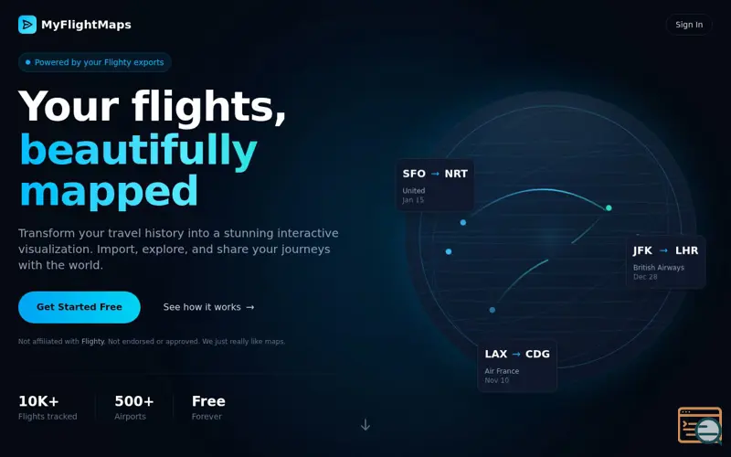 Screenshot of MyFlightMaps