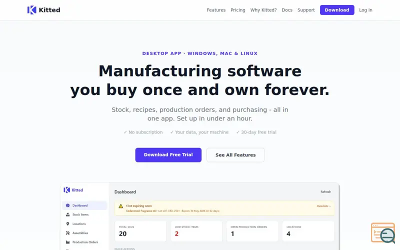 Screenshot of Kitted