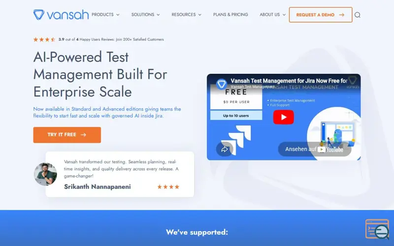 Screenshot of Vansah Test Management For Jira