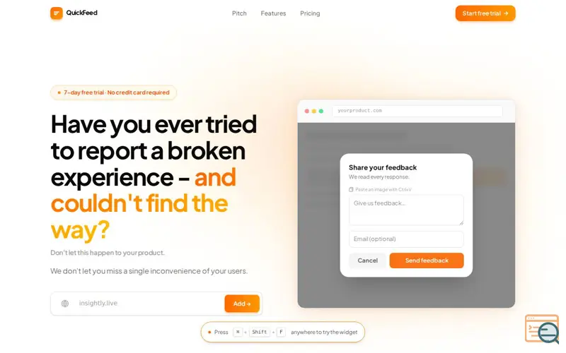 Screenshot of QuickFeed