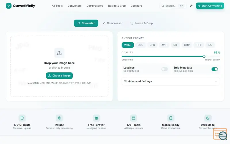 Screenshot of ConvertMinify