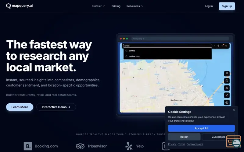 Screenshot of Mapquery.ai