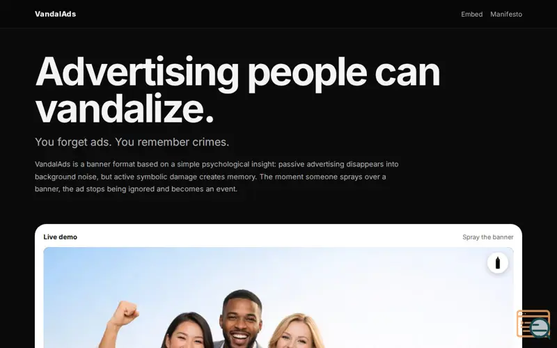 Screenshot of VandalAds