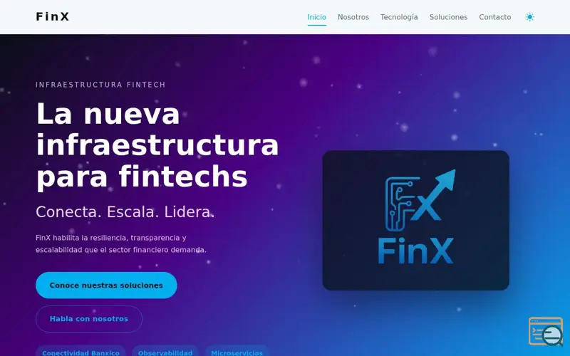 Screenshot of FinX