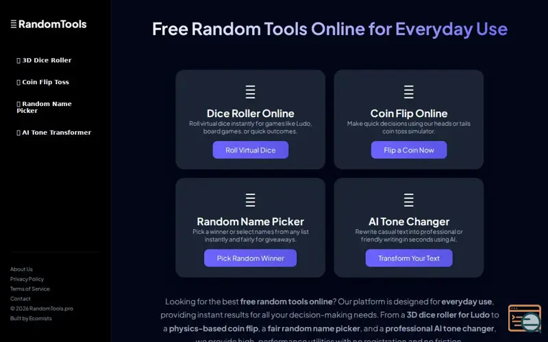 Screenshot of RandomTools.pro