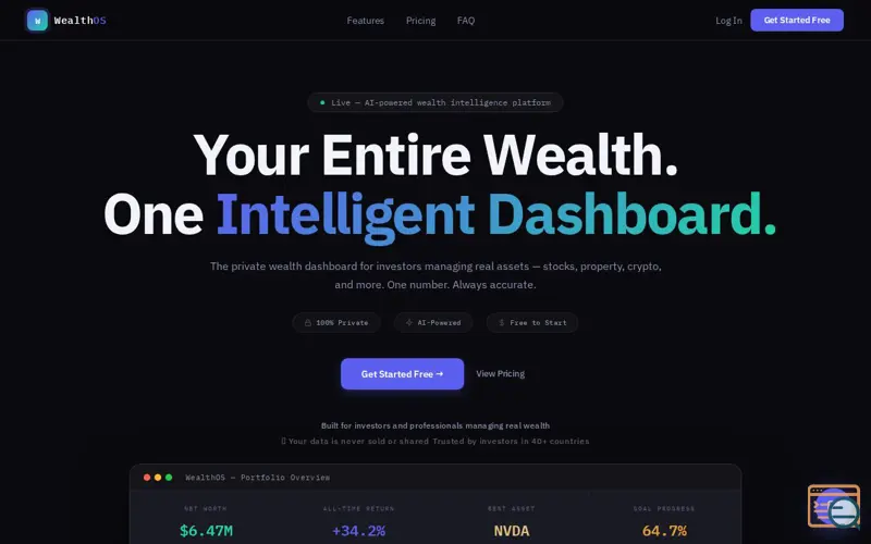 Screenshot of WealthOS