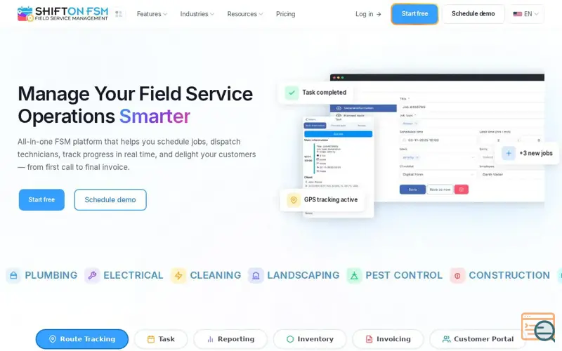 Screenshot of Shifton Field Service