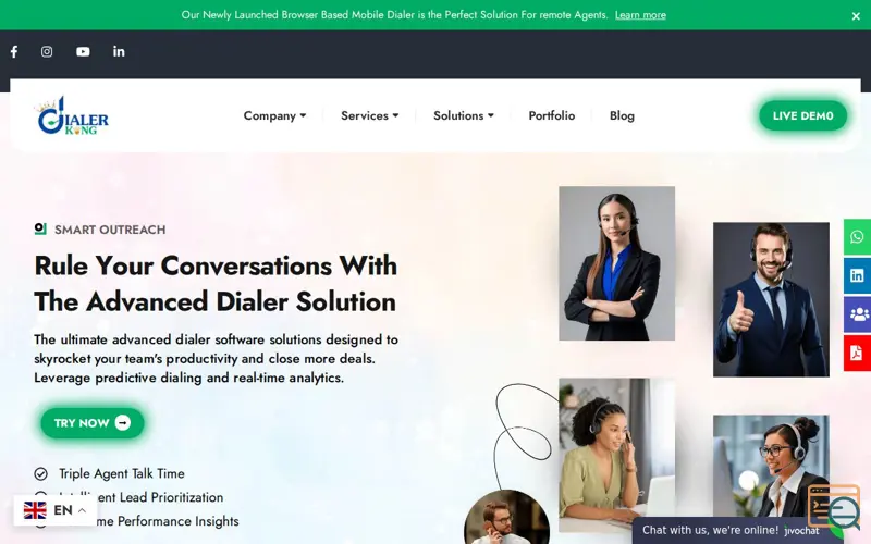 Screenshot of CRM Dialer Integration