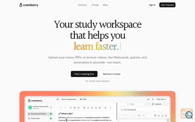 Screenshot of Cramberry
