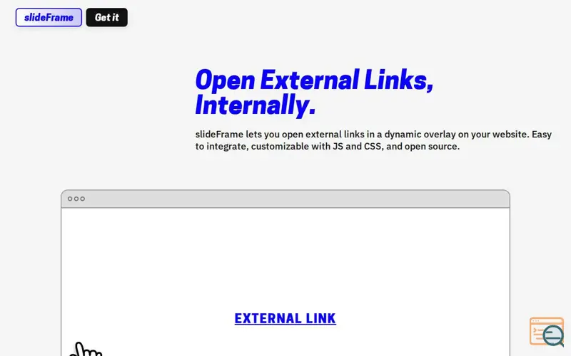 Screenshot of slideFrame