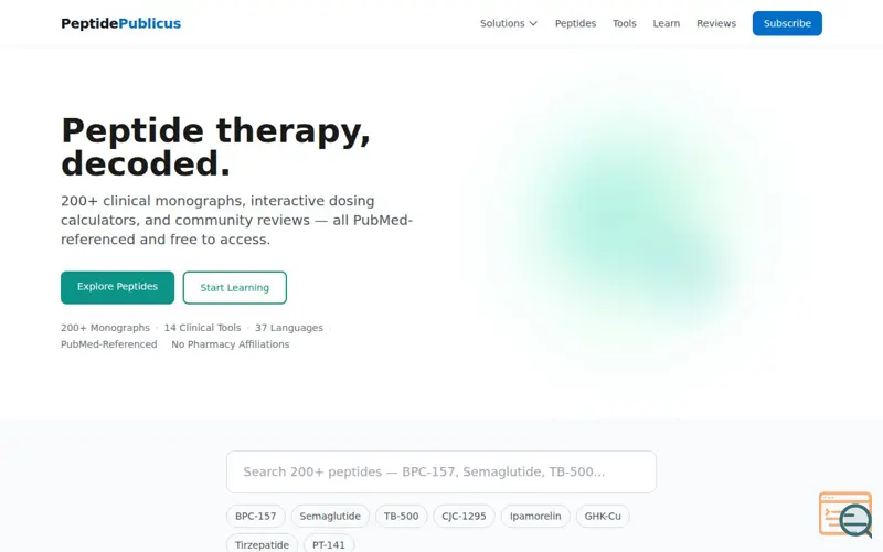 Screenshot of Peptide Publicus