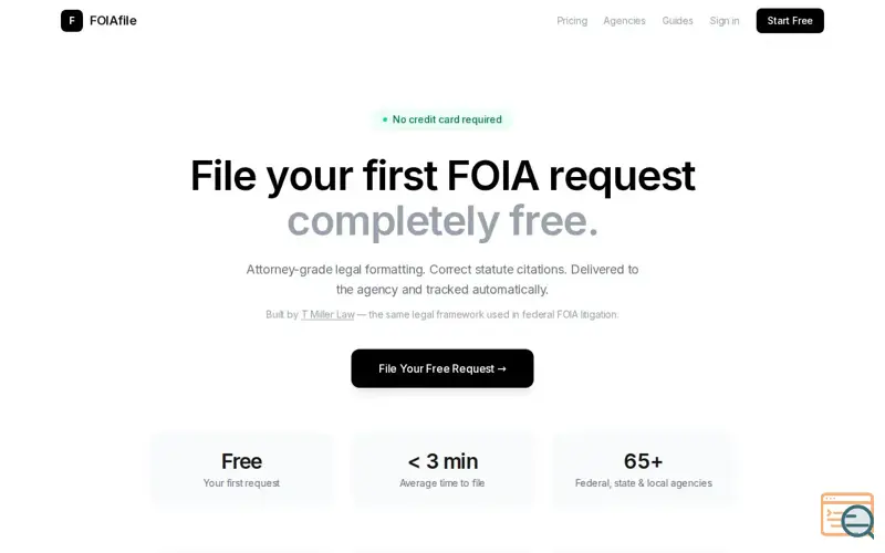 Screenshot of FOIAfile