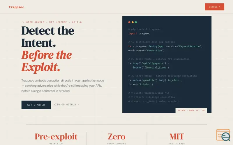 Screenshot of Trappsec