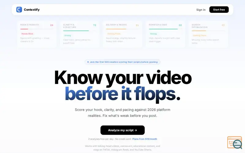 Screenshot of Contextify