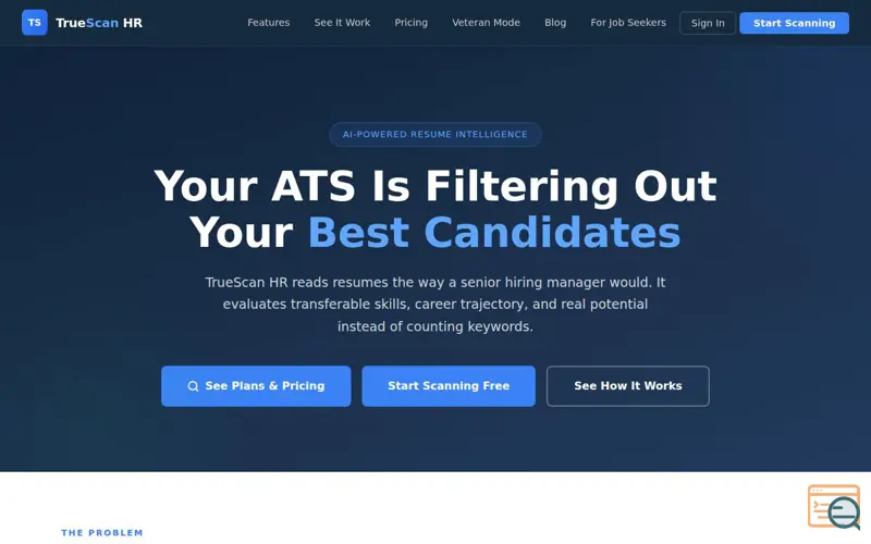 Screenshot of TrueScanHR