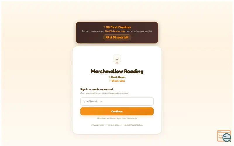 Screenshot of Marshmallow Reading