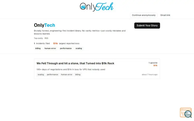Screenshot of OnlyTech
