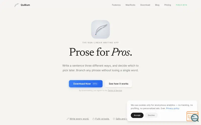 Screenshot of Quillium