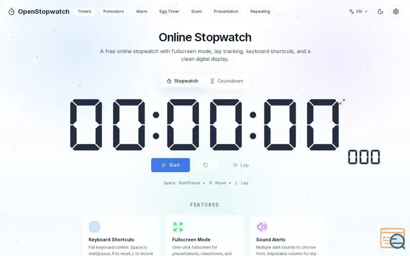 Screenshot of OpenStopwatch