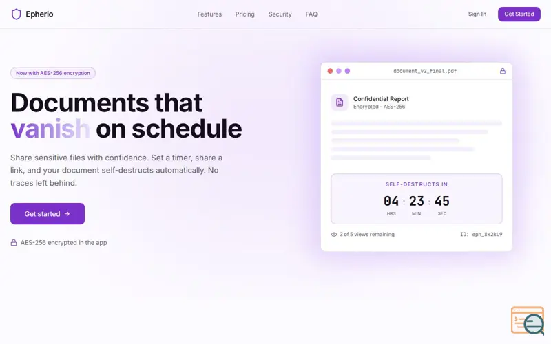Screenshot of Epherio