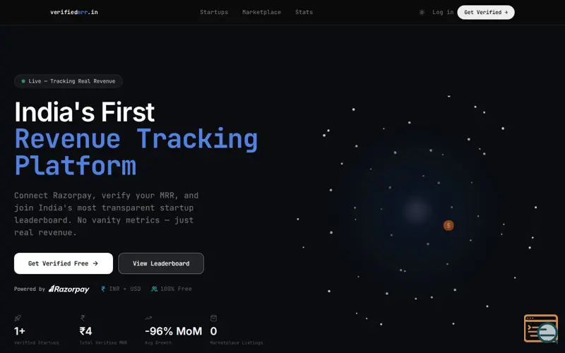Screenshot of VerifiedMRR.in